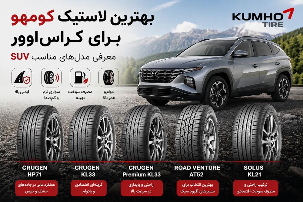 بهترین لاستیک کومهو برای کراس‌اوور | معرفی مدل‌های مناسب SUV