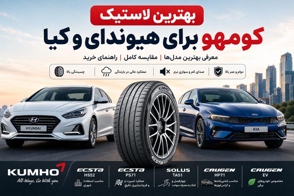بهترین لاستیک کومهو برای هیوندای و کیا | معرفی بهترین مدل‌ها + راهنمای خرید