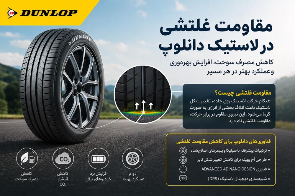 مقاومت غلتشی لاستیک دانلوپ چیست؟ تأثیر بر مصرف سوخت